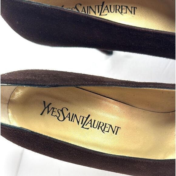 Yves Saint Laurent Brown Suede Pumps Pointed Toe US 9 1/2 - Picture 12 of 16